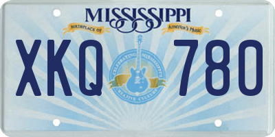 MS license plate XKQ780