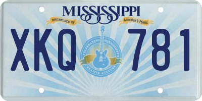 MS license plate XKQ781