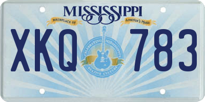 MS license plate XKQ783