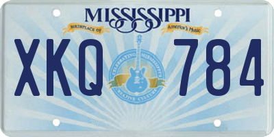 MS license plate XKQ784
