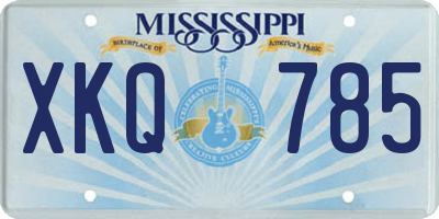 MS license plate XKQ785