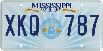 MS license plate XKQ787