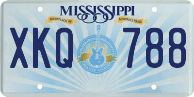 MS license plate XKQ788