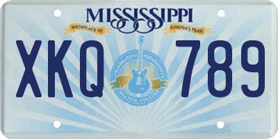 MS license plate XKQ789