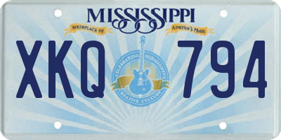 MS license plate XKQ794