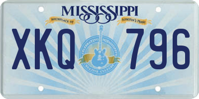 MS license plate XKQ796