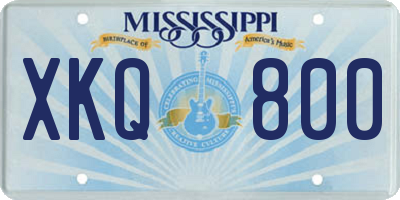 MS license plate XKQ800