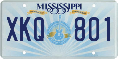 MS license plate XKQ801