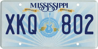 MS license plate XKQ802
