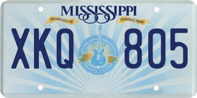 MS license plate XKQ805