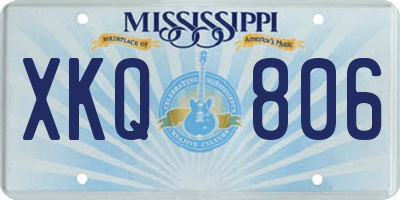 MS license plate XKQ806