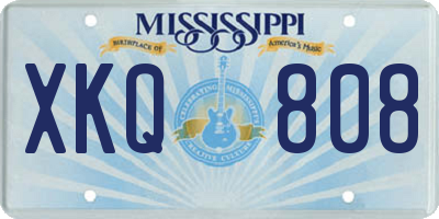 MS license plate XKQ808
