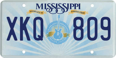 MS license plate XKQ809