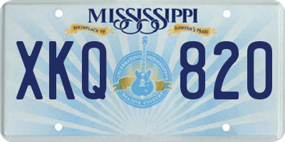 MS license plate XKQ820