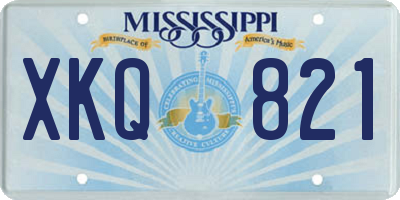 MS license plate XKQ821