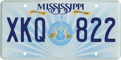 MS license plate XKQ822