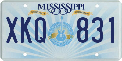 MS license plate XKQ831