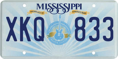 MS license plate XKQ833