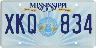 MS license plate XKQ834