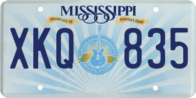 MS license plate XKQ835