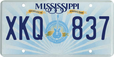 MS license plate XKQ837