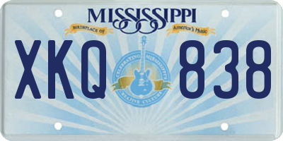MS license plate XKQ838