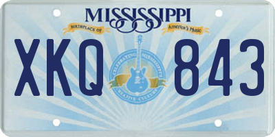 MS license plate XKQ843