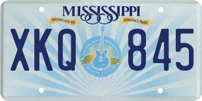 MS license plate XKQ845