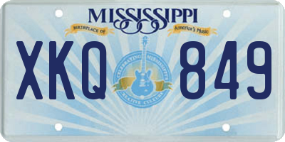 MS license plate XKQ849