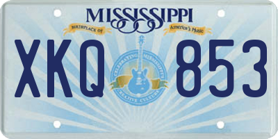 MS license plate XKQ853