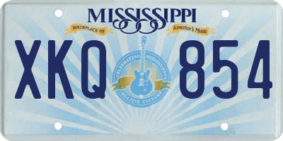 MS license plate XKQ854