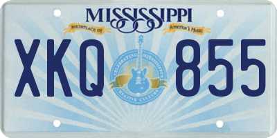 MS license plate XKQ855