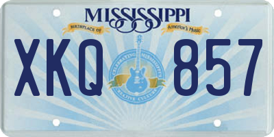 MS license plate XKQ857