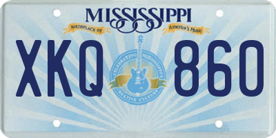 MS license plate XKQ860