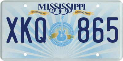 MS license plate XKQ865