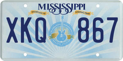 MS license plate XKQ867