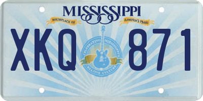 MS license plate XKQ871