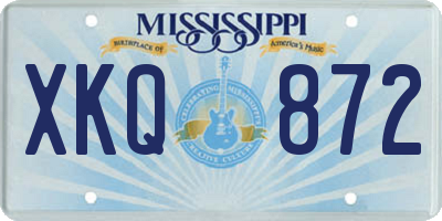 MS license plate XKQ872