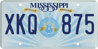 MS license plate XKQ875