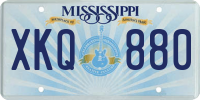 MS license plate XKQ880