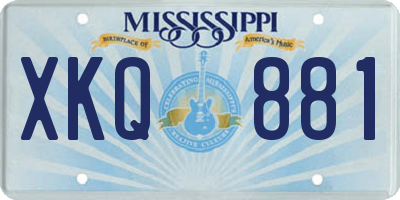 MS license plate XKQ881