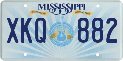 MS license plate XKQ882