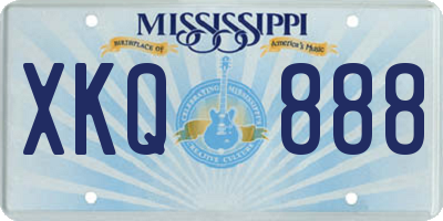 MS license plate XKQ888