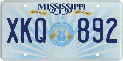 MS license plate XKQ892