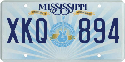 MS license plate XKQ894