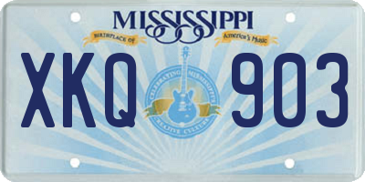 MS license plate XKQ903