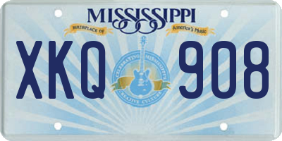 MS license plate XKQ908