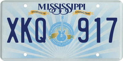MS license plate XKQ917