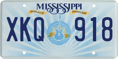 MS license plate XKQ918