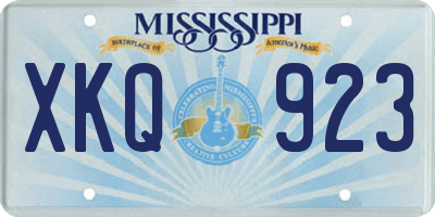 MS license plate XKQ923
